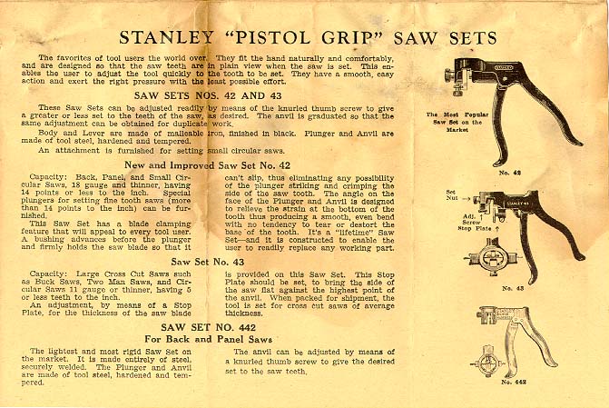 Stanley Pistol Grip Saw Sets